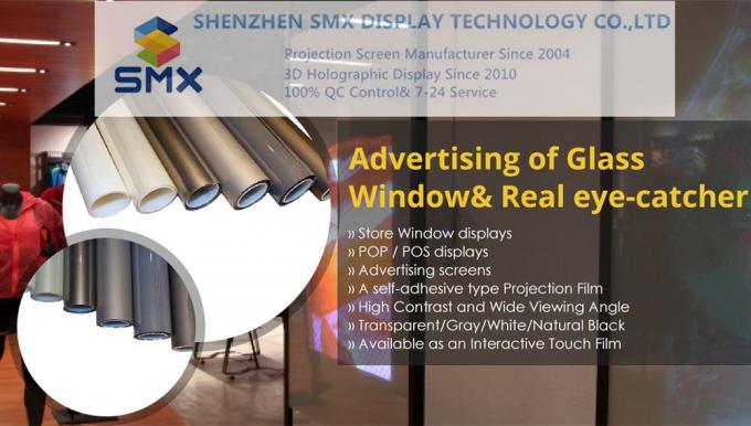 Holographic Glass Film Transparent Hologauze / Rear Projection Glass Film Adhesive
