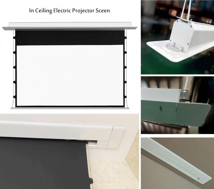 In Ceiling Aluminum 100" Tab Tensioned Projection Screen