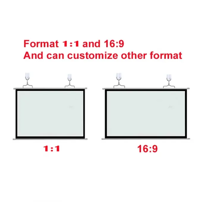 Simple Hanging HD Home Warp Knitting Projection Screen 16:9 100