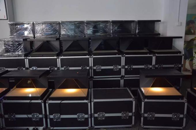 3 Sided 270 Degree Hologram Pyramid Display Showcase 3D Holo Box Holographic Advertising Player 1
