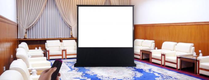 92" 100" 110" 120" 135" 150" Electric Floor-Rising Screens with Ambient Light Rejecting Material 2