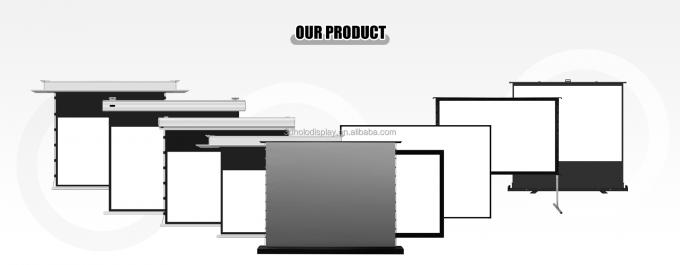 92" 100" 110" 120" 135" 150" Electric Floor-Rising Screens with Ambient Light Rejecting Material 5