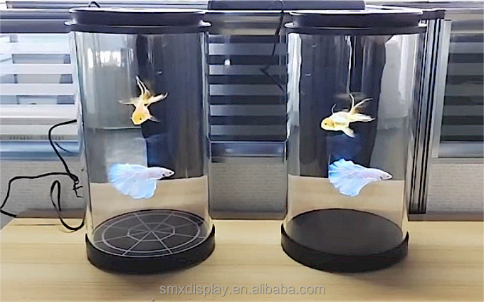 Ai Based Interactive 3D Hologram Box , 75inch Digital Human Round Exhibition Stand Holotube Holographic Display Box 5