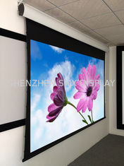 Tab Tensioned Motorized Screen For Meeting Rooms , Motorized Rear Projection Screen 120''