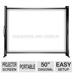 Electric Fixed Projection Screens For Tabletop Presentation , Retractable