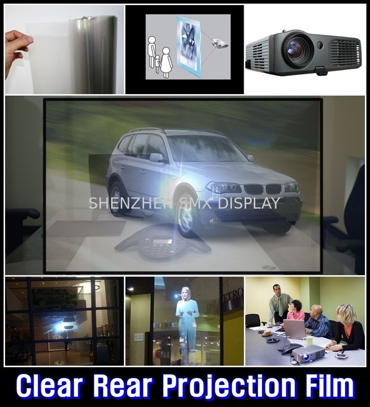 1.52x5 Meter transparent projection film , Holographic Rear Projection screen foil