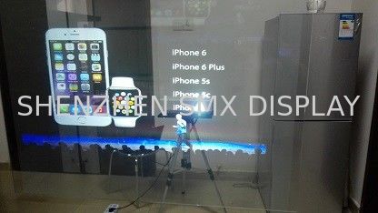Self Adhesive Rear Projection Window Film / Transparent Holographic Film Outdoor
