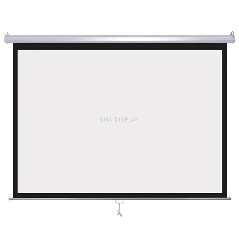 Manual Ceiling Mount Projection Screen With Self Locking 100 Inch Pull Down