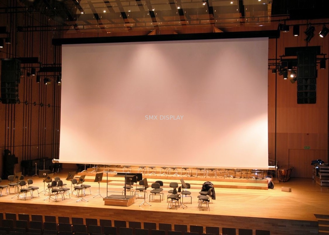 16/9 300 Inch Tab Tensioned Motorized Projection Screen 160 Degree Customized