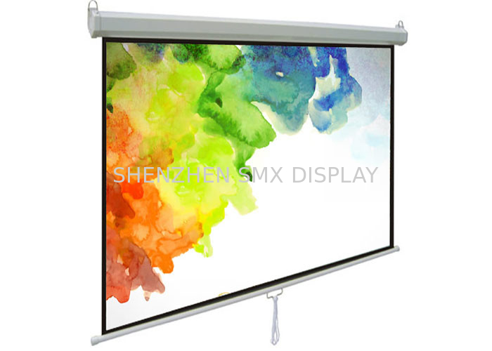 100-inch Pull-Down RManual Pull Down Projector Screens Universal Roll-Down Adjustable Screen Height