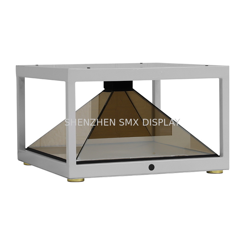 Shopping Malls Jewelry Show 19 Inch 3D Pyramid Hologram Display 360 Degree Showcase