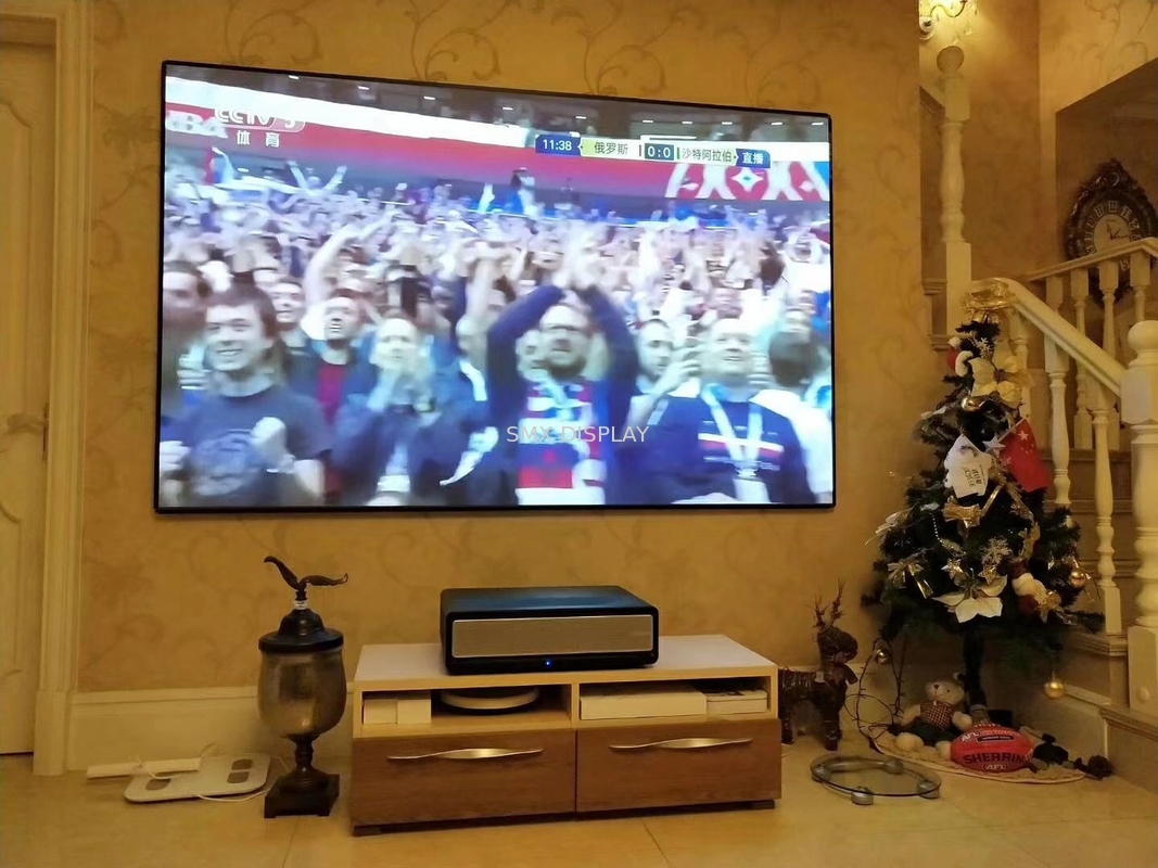 Retractable Home Theater Projector Screen , 16x9 Projector Screen Wall Or Floor Stands Installed