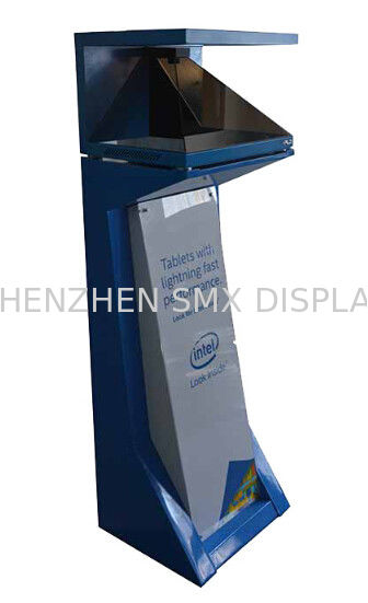 POS  Pyramid Holographic Advertising Display Floor Standing 3D Holo Showcase