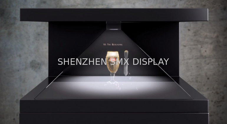 Full HD Resolution Hologram Pyramid Display Unit In Exhibition Hall