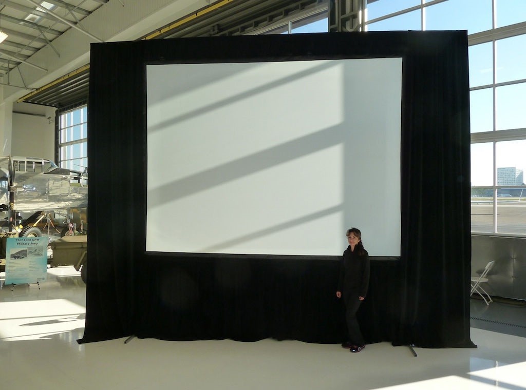 200 Inch Large Portable Outdoor Fast Fold Projection Screen Front Rear