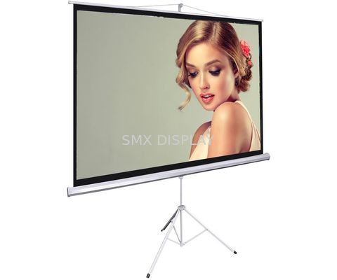 quality Matte White Tripod Projection Screen Stand / Floor Pull Up Movie Theater Screen factory