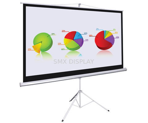 Quality 84" tripod portable projector screen Stand With Black , Matte White Fabric factory