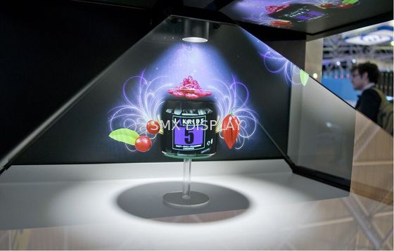 Quality High Resolution holographic pyramids / Hologram Display Showcase For Trade Show factory