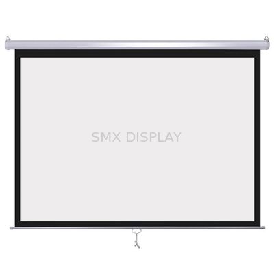 Quality Manual Ceiling Mount Projection Screen With Self Locking 100 Inch Pull Down factory