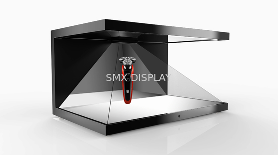 3 Sides 270 Degree Holographic Pyramid Display Showcase 22 Inch Small Size