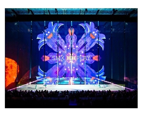 Front / Rear 3D Holographic Mesh Projection Screen For Stage / Exhibition Halls