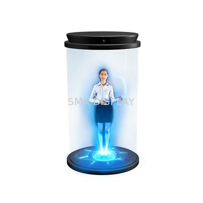 21.5inch 3D Holographic Cylinder Human Digital Interactive Holograms For Exhibition