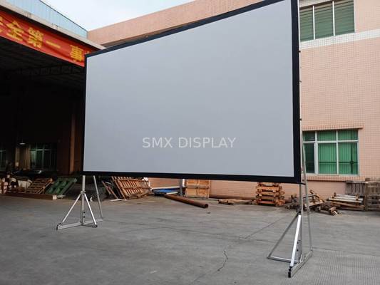 Quality 220" 16 By 9ft Front And Rear Fast Fold Projector Screen With Full Dress Kit For Outdoor Projection factory