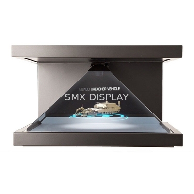 3  Sides View 3D Hologram Pyramid Holo Showcase with Adjustable Led Light