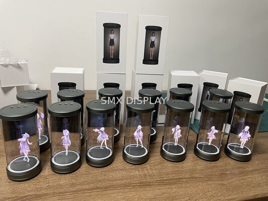 Kualitas Tampilan Hologram Portabel Menampilkan Tabung Holografik Mini Silinder Holografik 3D 5 inci Pabrik