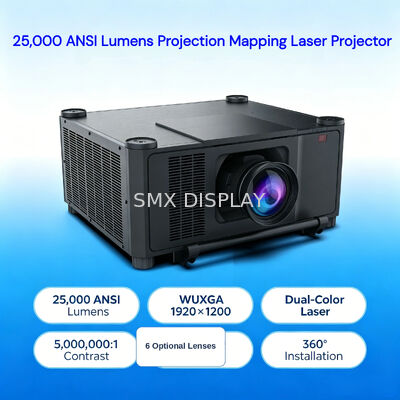 품질 3D 매핑 및 이벤트용 전동 렌즈 시프트 및 키스톤 보정 기능이 있는 25000 ANSI 루멘 대형 이벤트 프로젝터 공장
