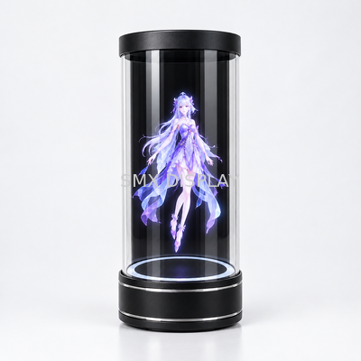 Kwaliteit 5 inch holografisch scherm met acrylbuis en aluminiumhousing, draagbaar 3D-hologramscherm voor detailhandel en tentoonstelling Fabriek