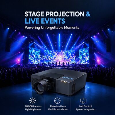 Quality 20000 ANSI Lumens 3LCD Laser Stage Projector with Motorized Lens Shift for Large Venue Rental Shows factory