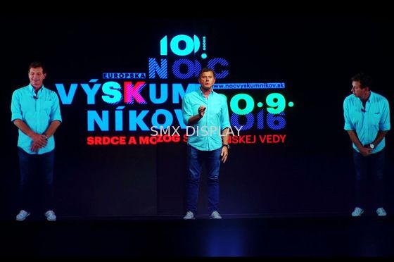 Qualidade Display de projeção holográfica transparente de 95um com ângulo de visão de 160° e tamanho 5x30m para espetáculos de palco Fábrica