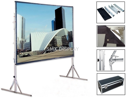 120inch Front Rear Projection Fast Fold Portable Projector Projection Screen With Stand Metal 3D PVC Fabric