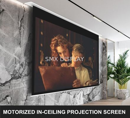 quality Aluminum Recessed Tab Tensioned Motorized Screen IR factory