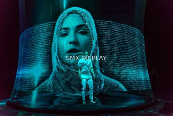 Kalite Ön ve arka projeksiyon için 2.0-2.4 kazançlı şeffaf% 78 Holografik Mesh Ekranı Pepperscrim Fabrika