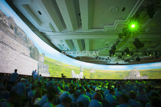 Quality 360° Curved Projection Screens 3.6mm Height Retractable For Cinema Simulation factory
