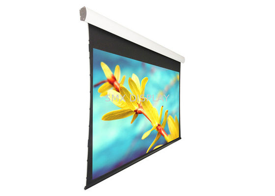 quality Custom 16/9  Tab Tensioned Motorized Screen with HD Flexible White for Luxury Cinema factory