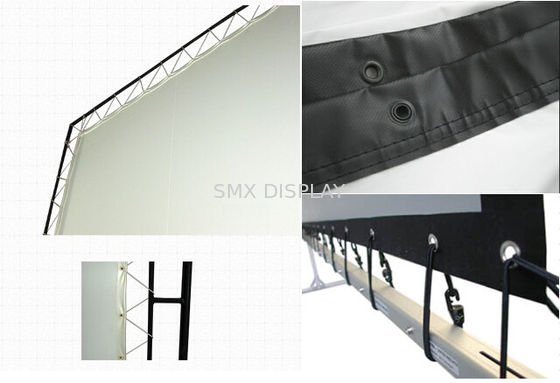 quality Eyelets Foldable Projection Screens With HD Flexible Matte White , 3D Silver factory