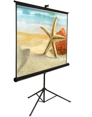 quality Floor Standing portable tripod projection screens With Matter White,  Metal Housing factory