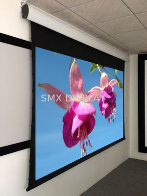 Quality Tensioned 3d Movie Theater Projection Screen , Widescreen Roll Up Projection Screen factory