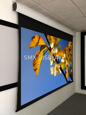 Quality 92" projection screen , tab tensioned motorized projection screen aluminum housing factory