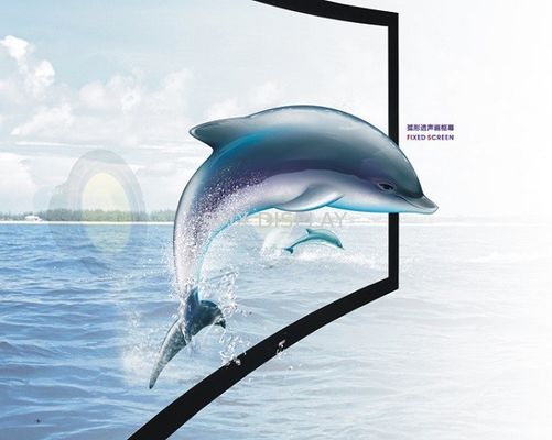 quality 3D Silver Immersive curved theater screen , home cinema projection screen factory