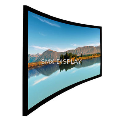 Quality High Level Home Theater Curved Projection Screen 100 inch  Black Aluminum Frame factory