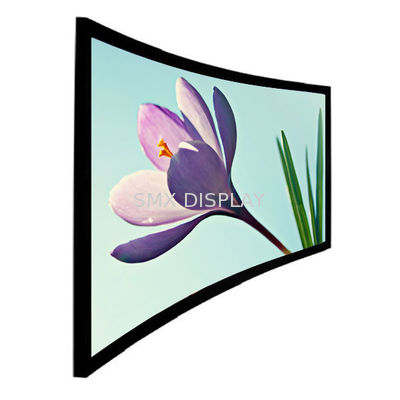 quality 180'' Flexible HD White / Grey Curved Projection Screen with Sliver Brilliance Fabric for events factory
