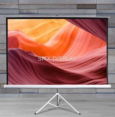 Quality Fiberglass Projector Pull Up Screen 84" Floor Stand Retractable For Outdoor factory