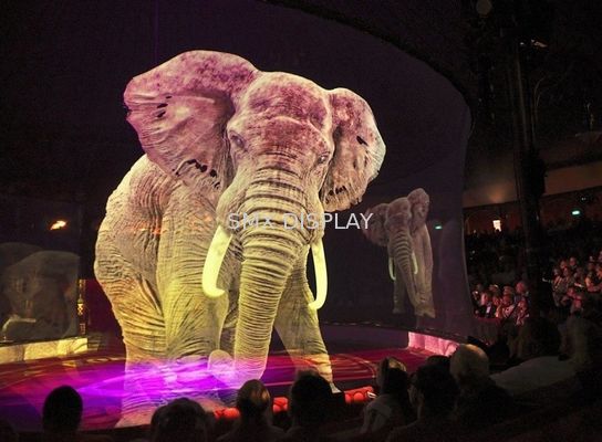 quality 9x30m Transparent 3D Projection Screen Polyamide Fireproof For Stage Show factory